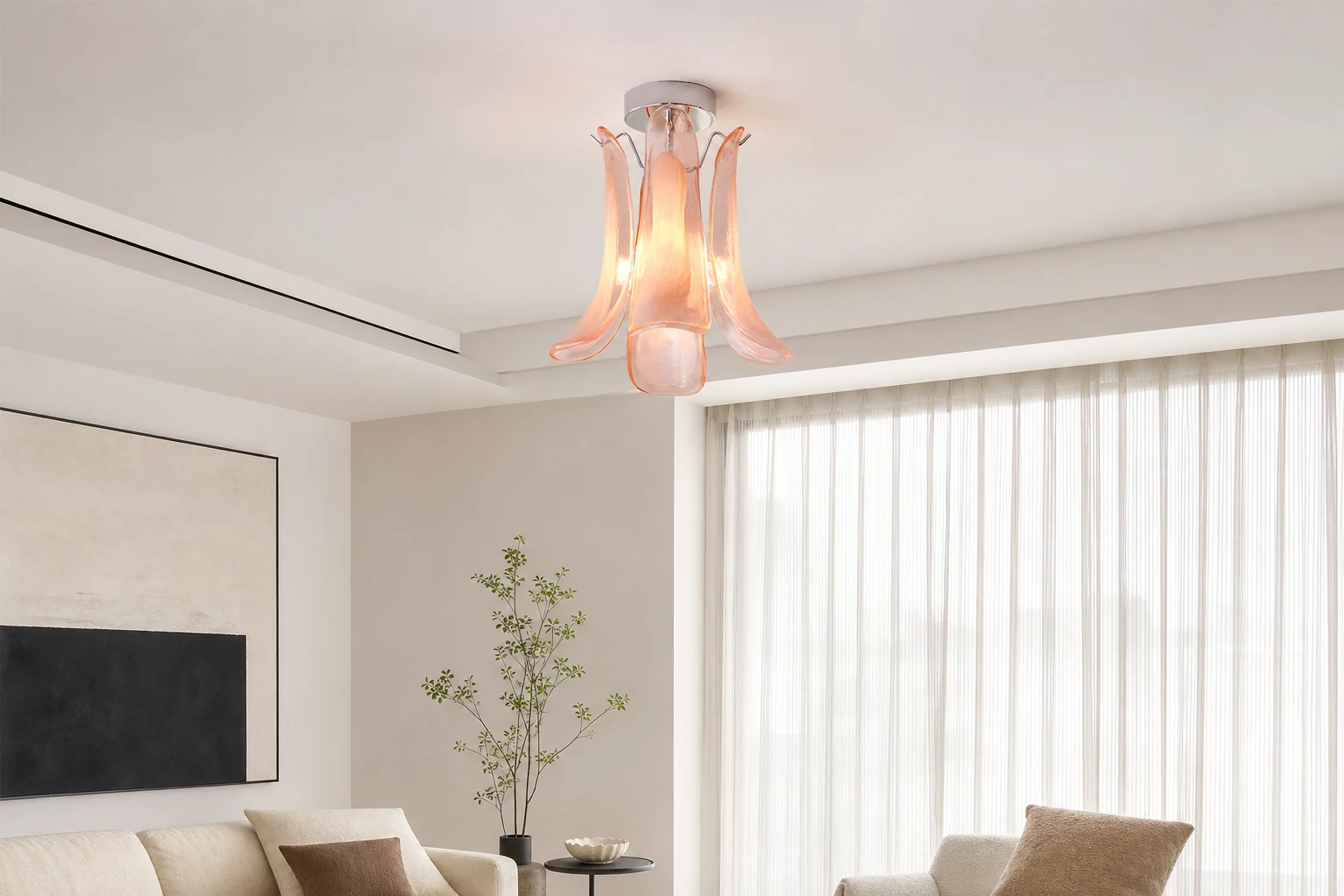 Lampa sufitowa Verdelia D274 w ciepłym pomieszczeniu