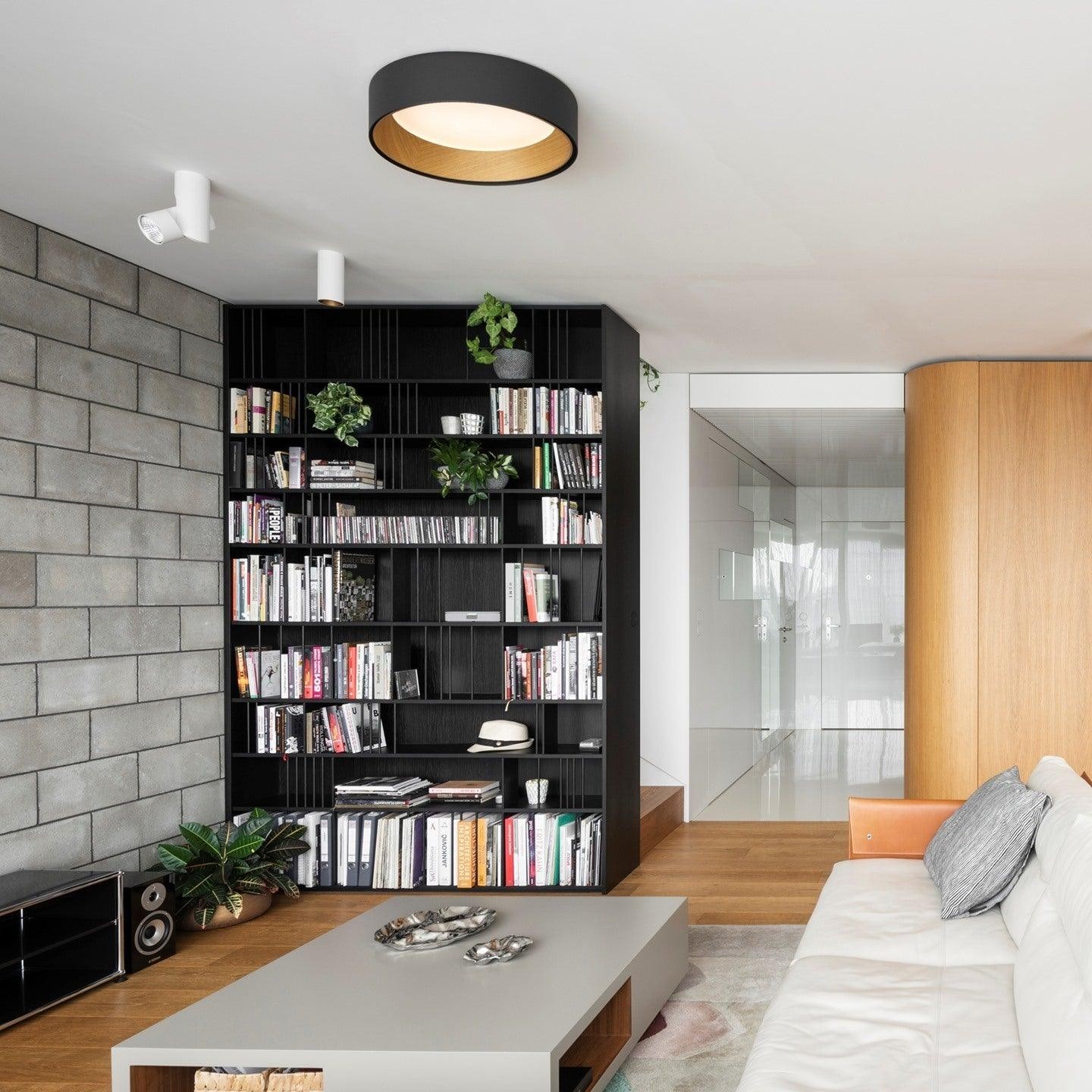 Japanese Minimalist Creative Wood Grain Round LED Ceiling Lamp M427