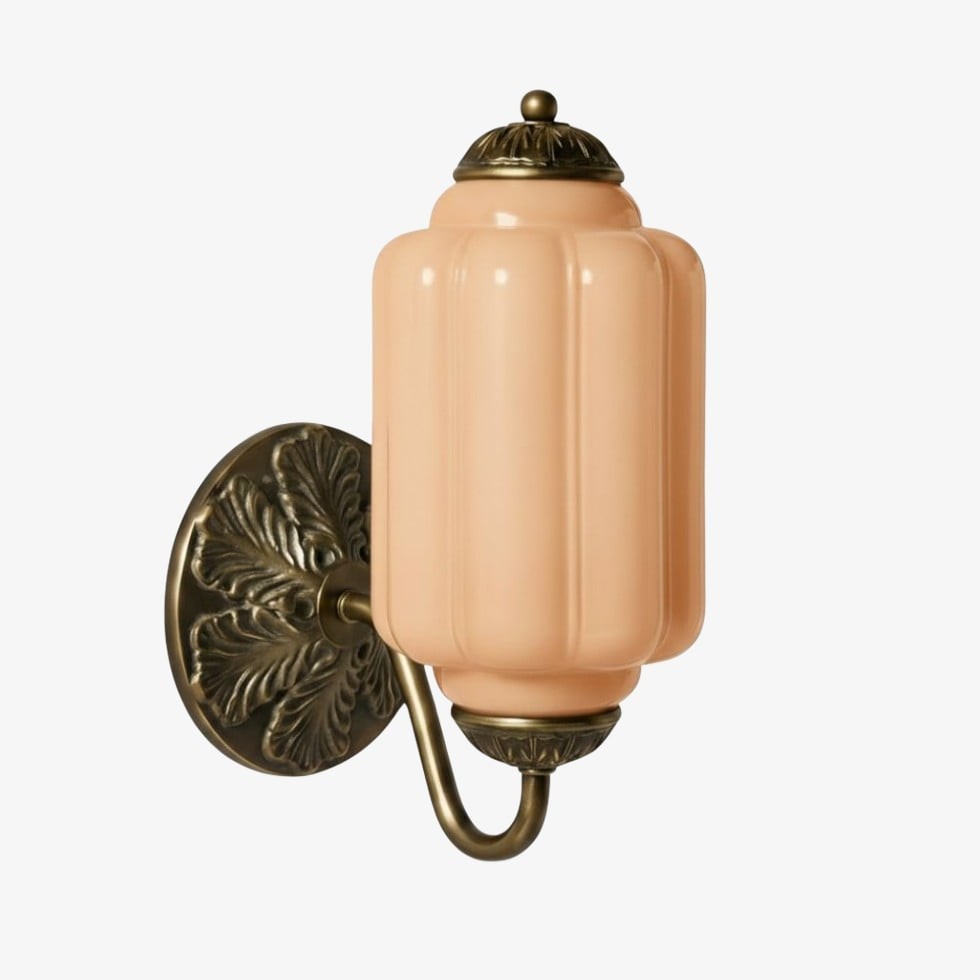 Eloise Brass Wall Sconce – Elegant Milk Glass Vintage Lighting T290