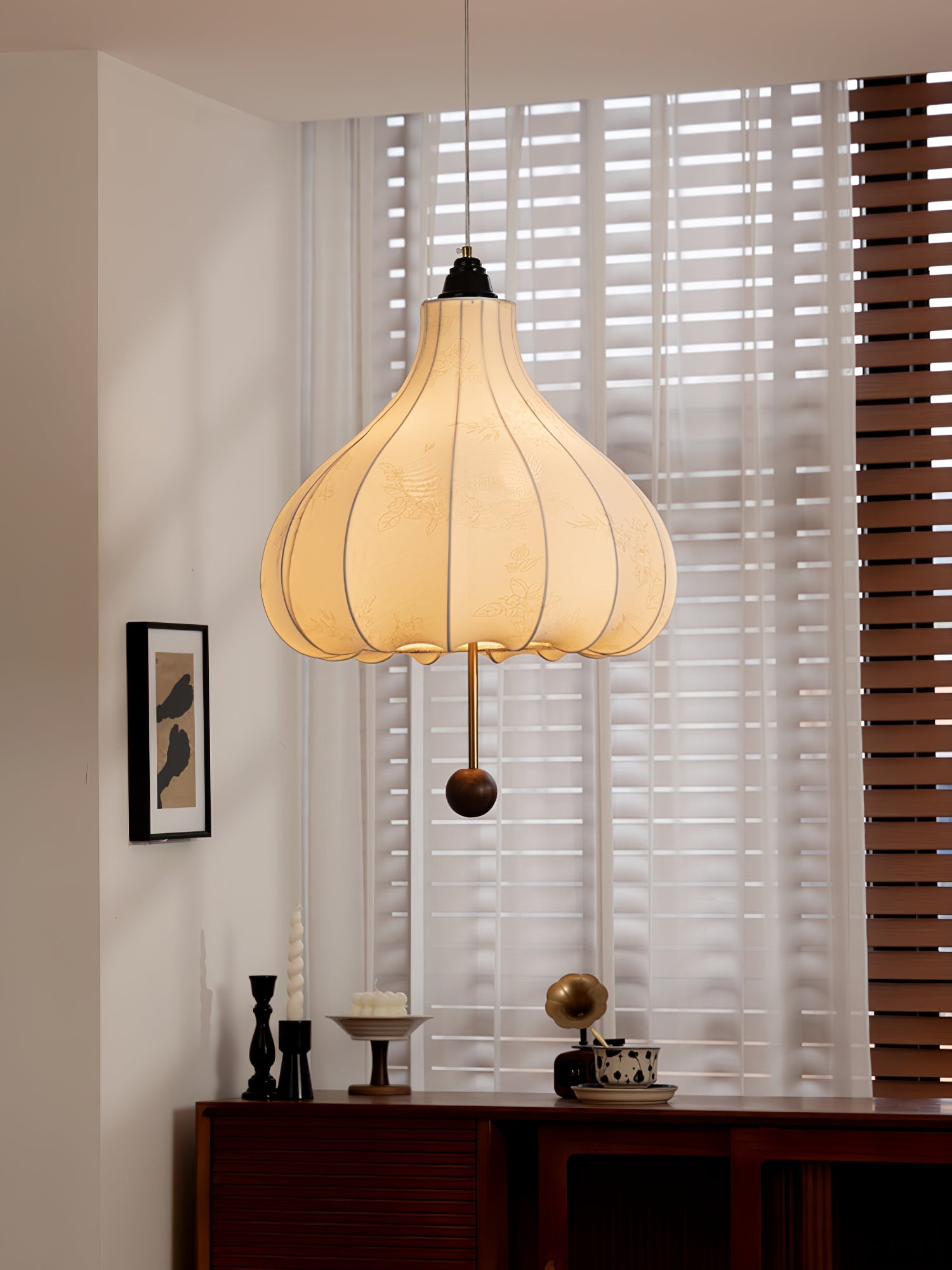 Retro Chestnut Fabric Pendant Light M568