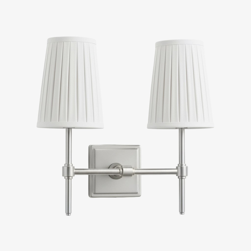 Derlina White Linen Shades Wall Lamp – Retro Metal Multi-Head Lighting Fixture T273