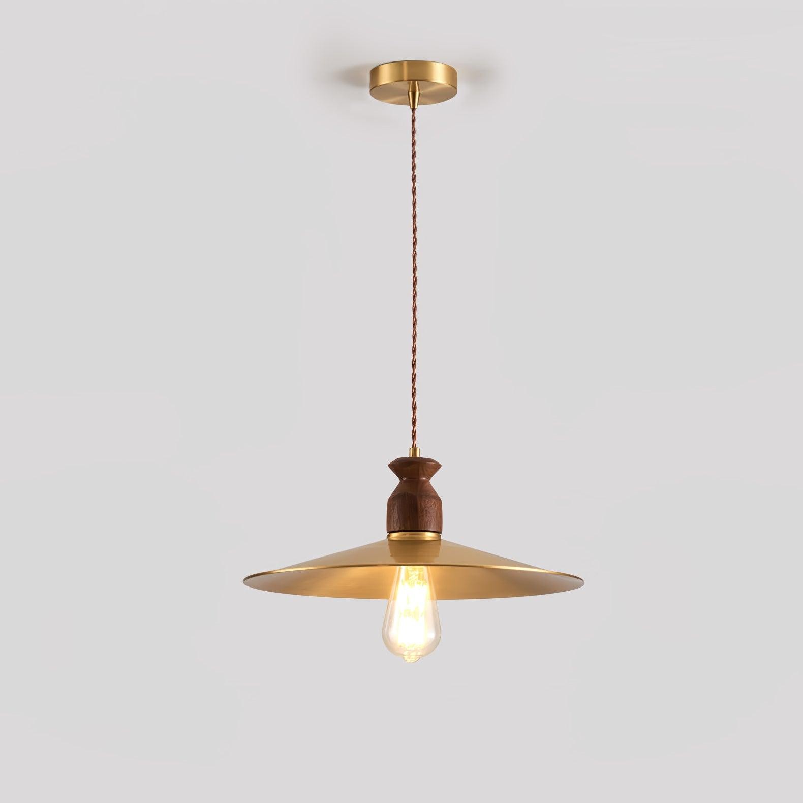 Round Brass Metal Badge Gold Pendant Lamp M84