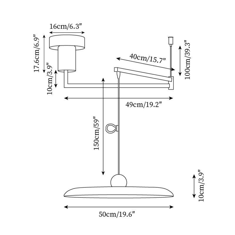 Simple Modern Adjustable Swing Arm Disc Pendant Lamp M110