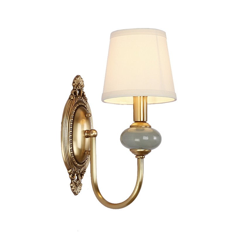 Elaris Elegant Fabric Copper Wall Sconce – Luxury European Style T447