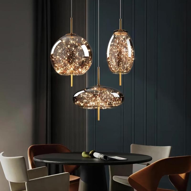 Scandinavian Cylinder Oval Glass Pendant Light M163
