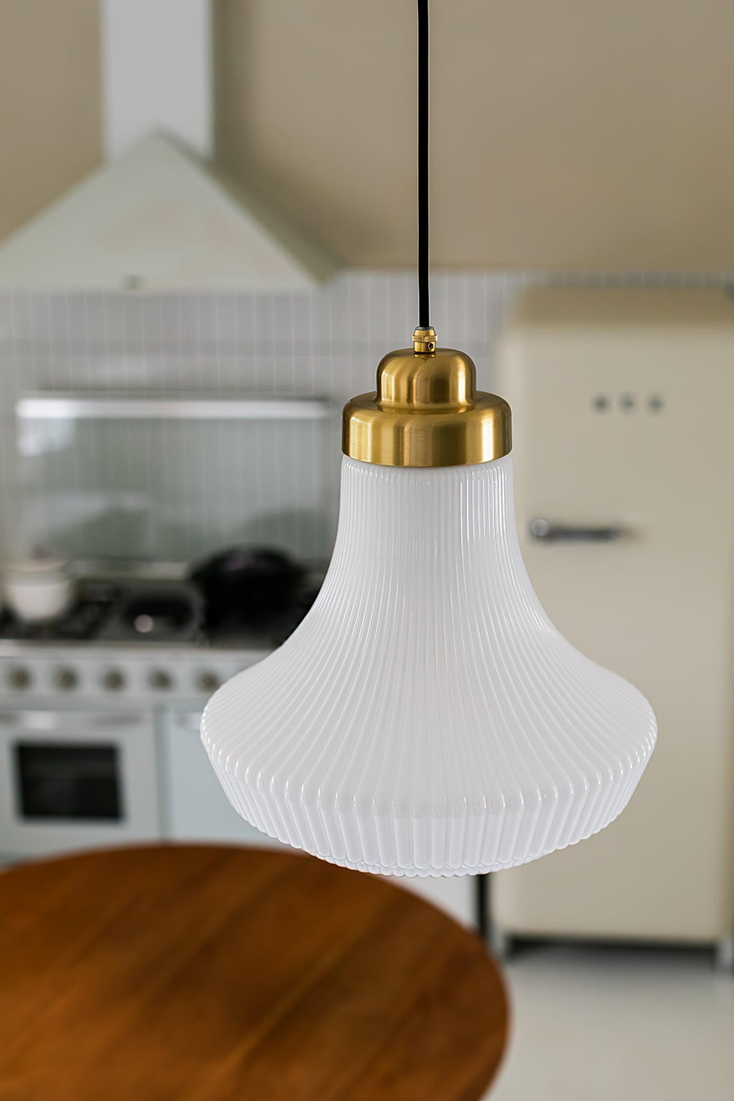 Classical Brass Alabaster Glass Pendant Lamp M424