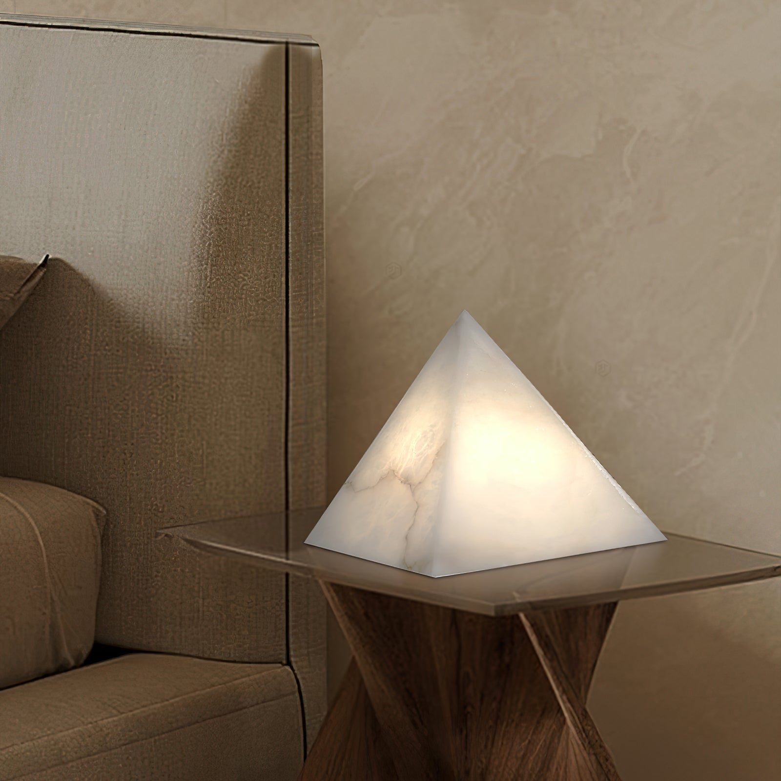 Alabaster Pyramid Table Lamp D428
