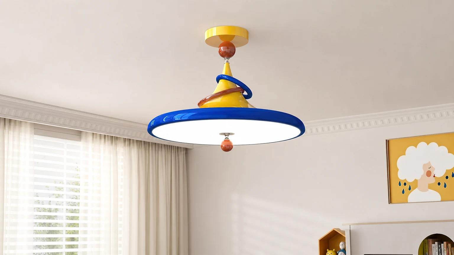 Lampa sufitowa Kivra D142 zainstalowana w jasnym pomieszczeniu