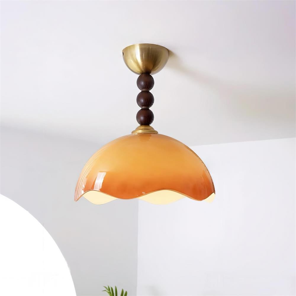 Vintage Cream Eggshell Wave Ceiling Light M183