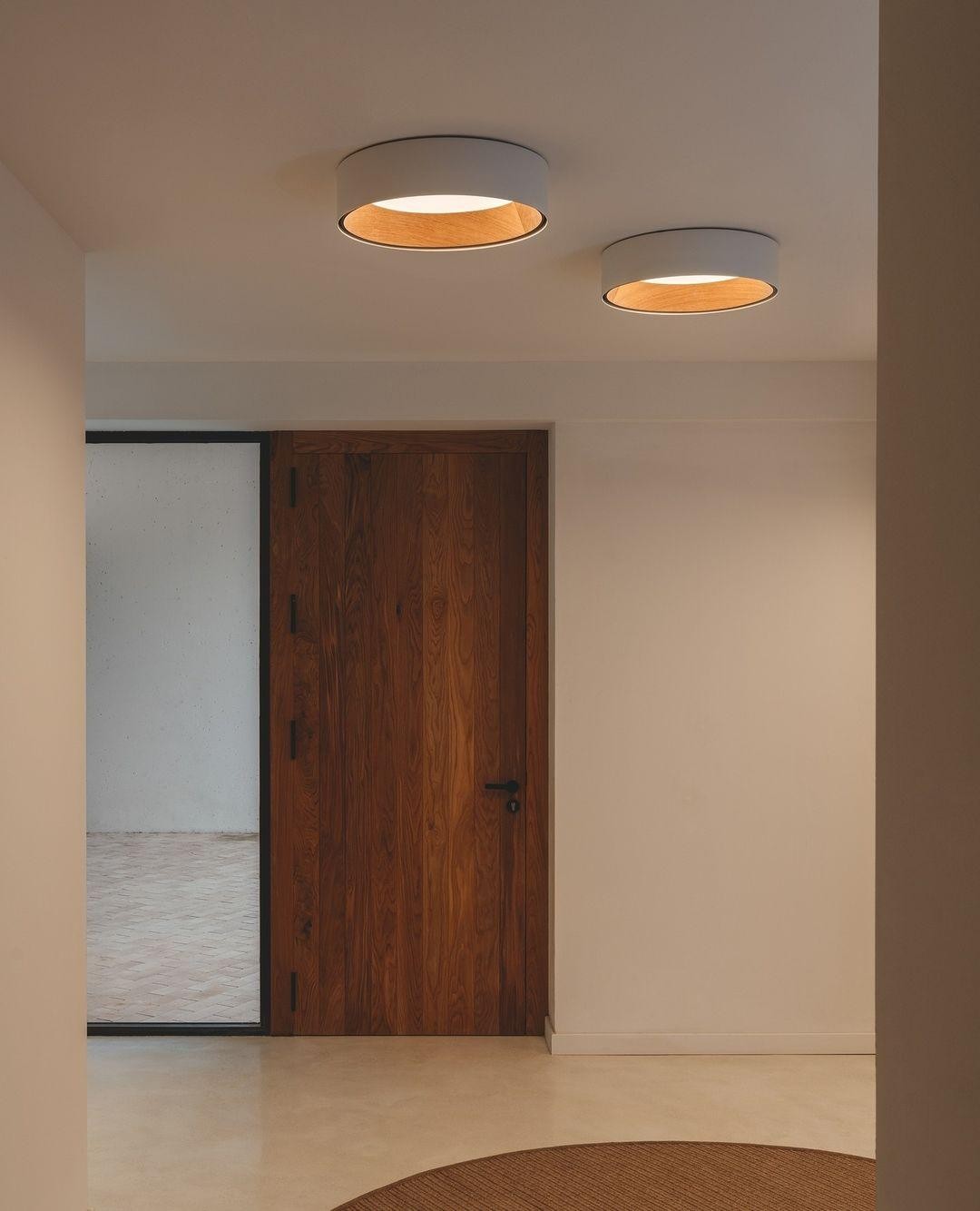 Japanese Minimalist Creative Wood Grain Round LED Ceiling Lamp M427