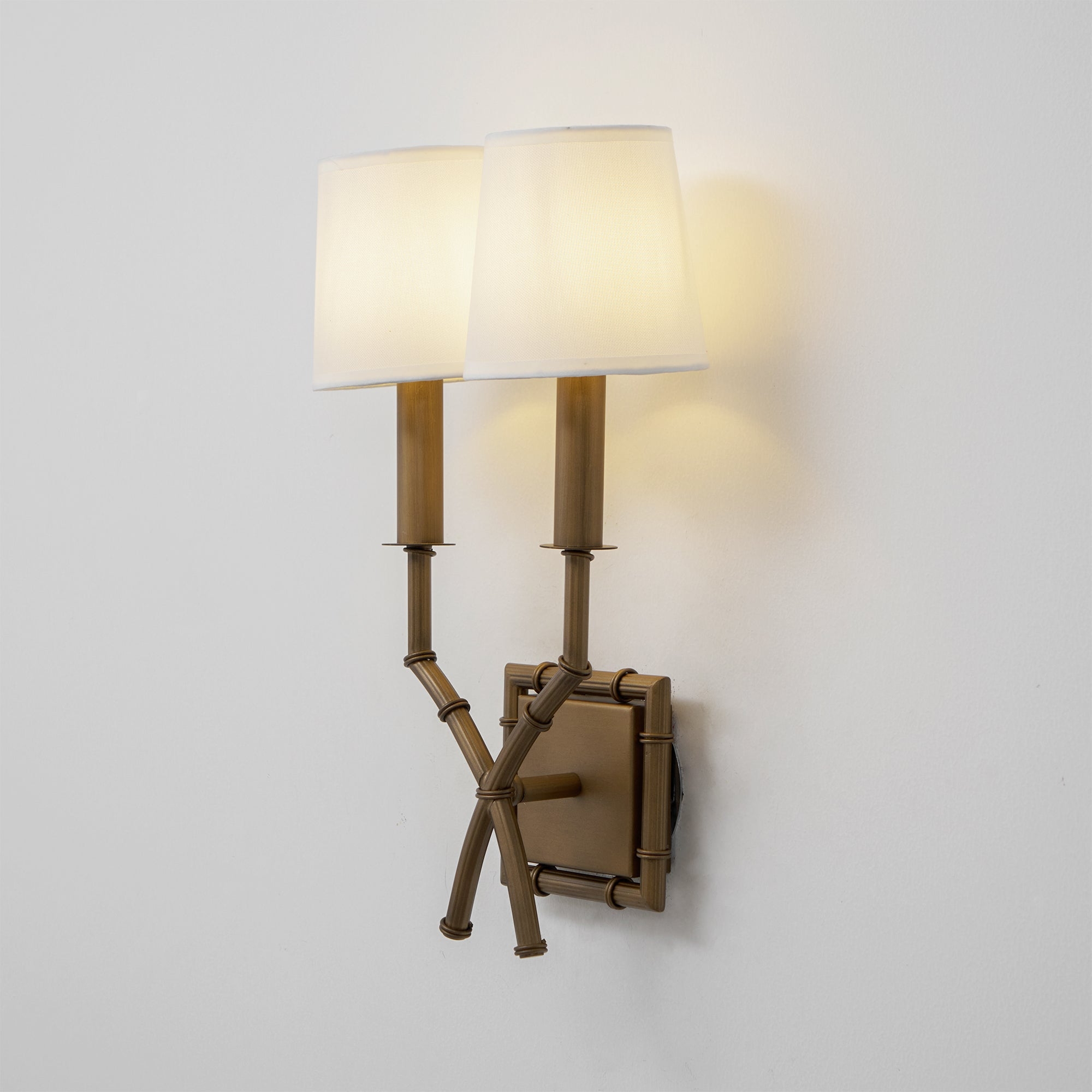 Double Arm Bamboo Sconce D586