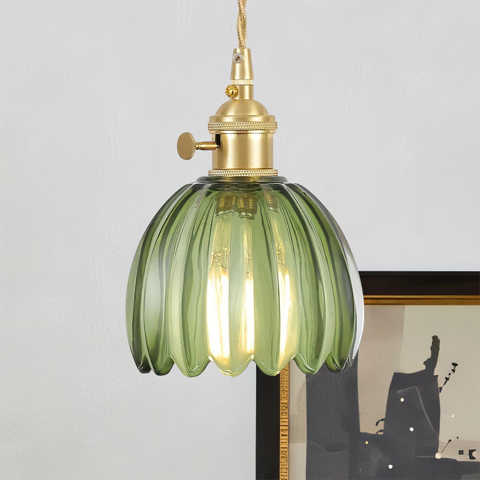 Japanese Retro Glass Flower Pendant Light S28