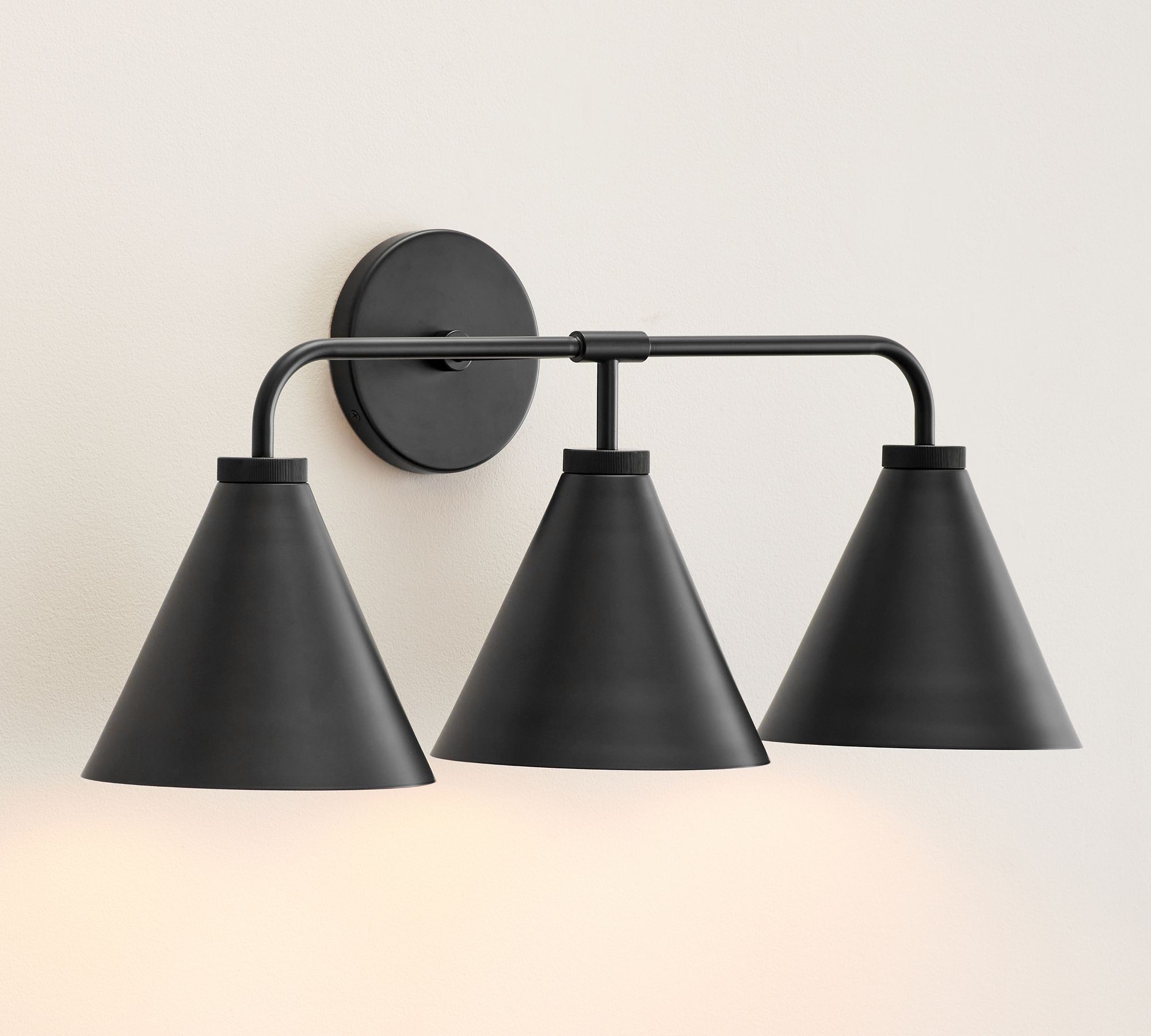 Korvi Iron Tapered Sconce Light - Wall Fixture in Black or Brass T125