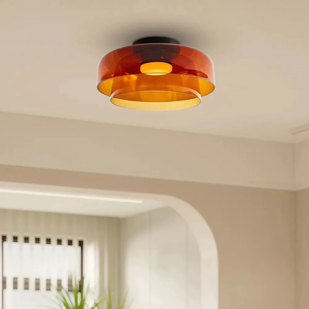 Nordic Morandi Glass Bowl Shaped Ceiling Lamp S144