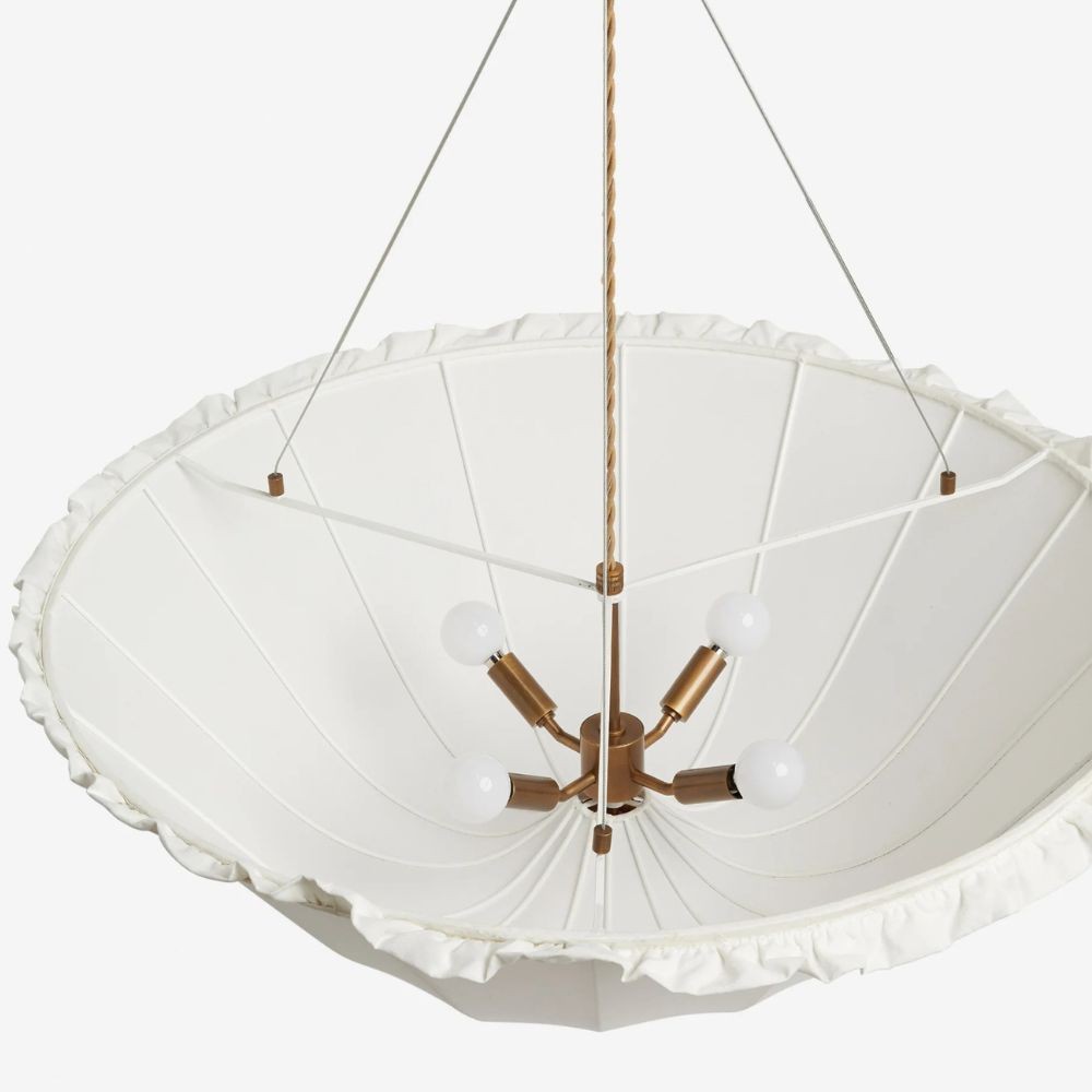 Wickara Ceiling Light Wicker Parasol Shade - Mixed-Material Ceiling Fixture for Living Room or Hallway T473