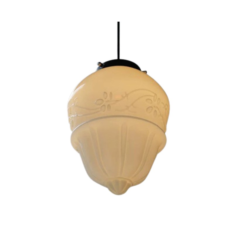 Modern White Milk Glass Geometric Jar Pendant Lamp S167