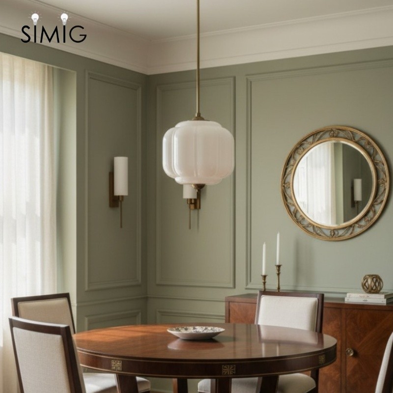 Vintage Cream Glass Pendant Light – Eloise Retro Chandelier S195