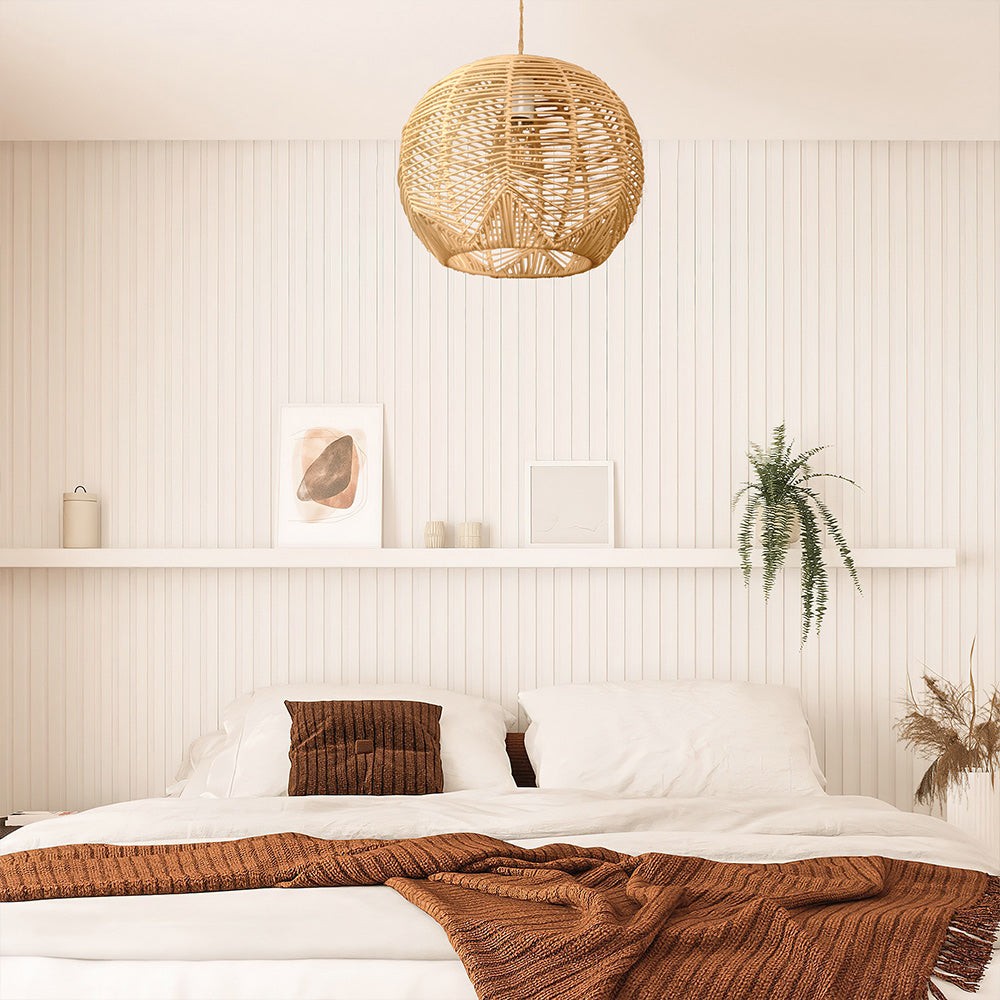 Doyle Orb Rattan Pendant Light S73