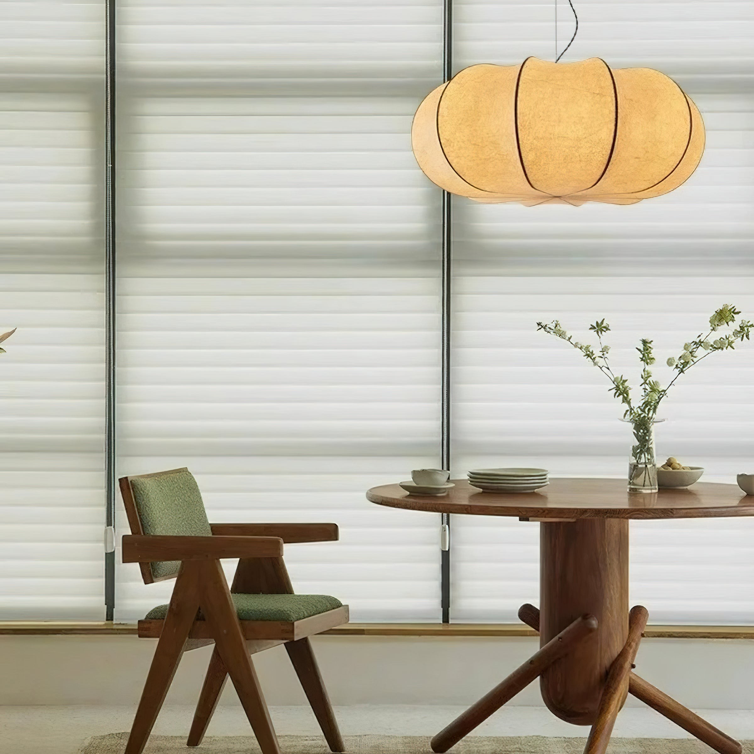 Modern Creative Flat Round Silk Pendant Lamp M125