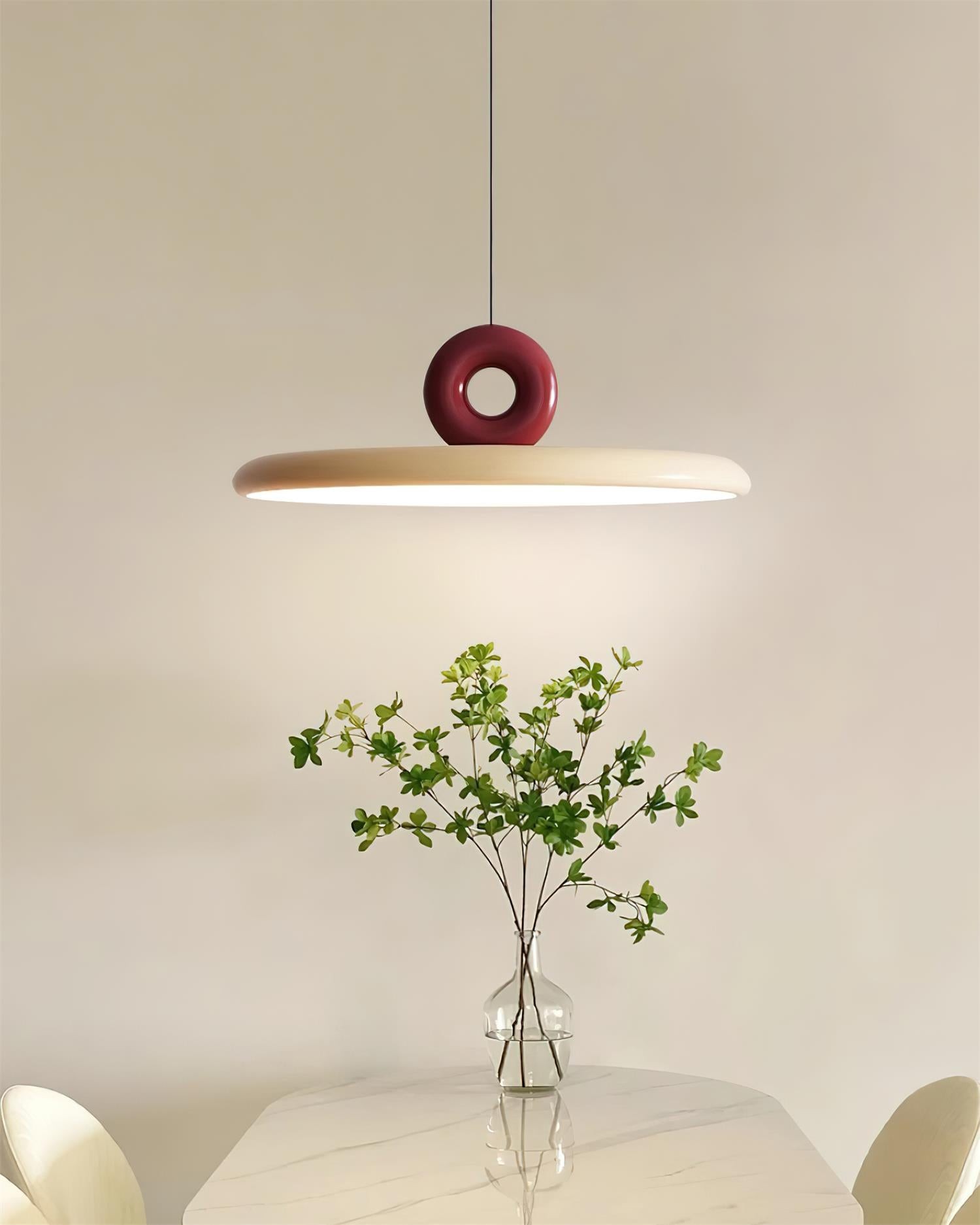 Cream Style Vertical Flying Saucer Pendant Lamp M269