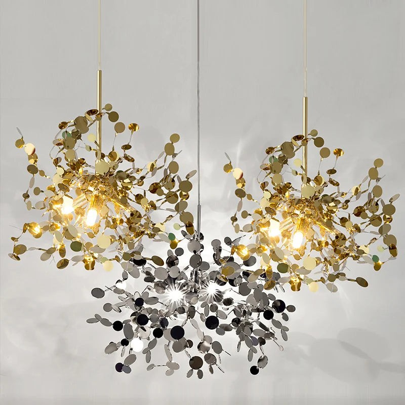 Modern Creative Decorative Leaf Stainless Steel Pendant Light M158