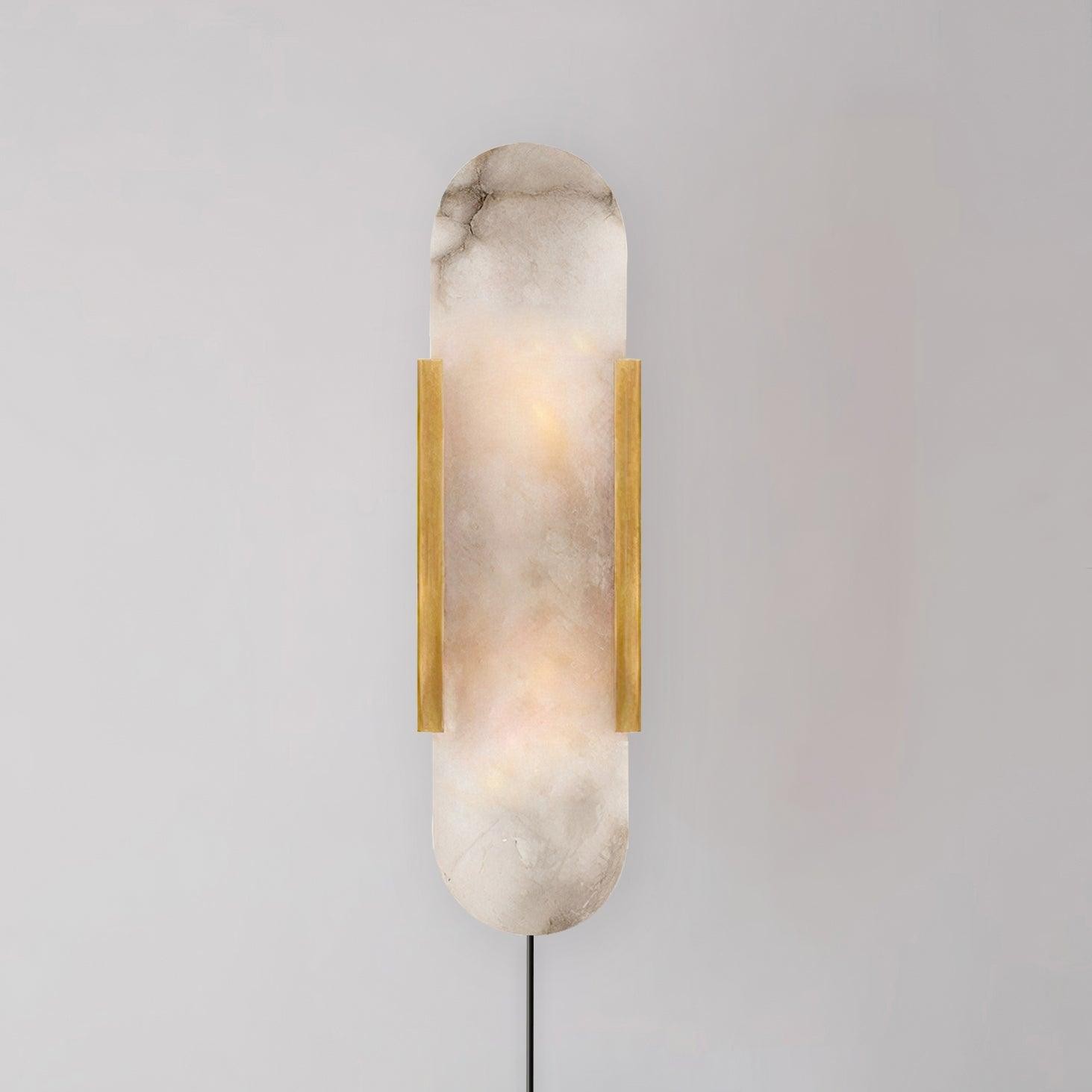 Alabaster Elongated Plug In Wall Lamp M237