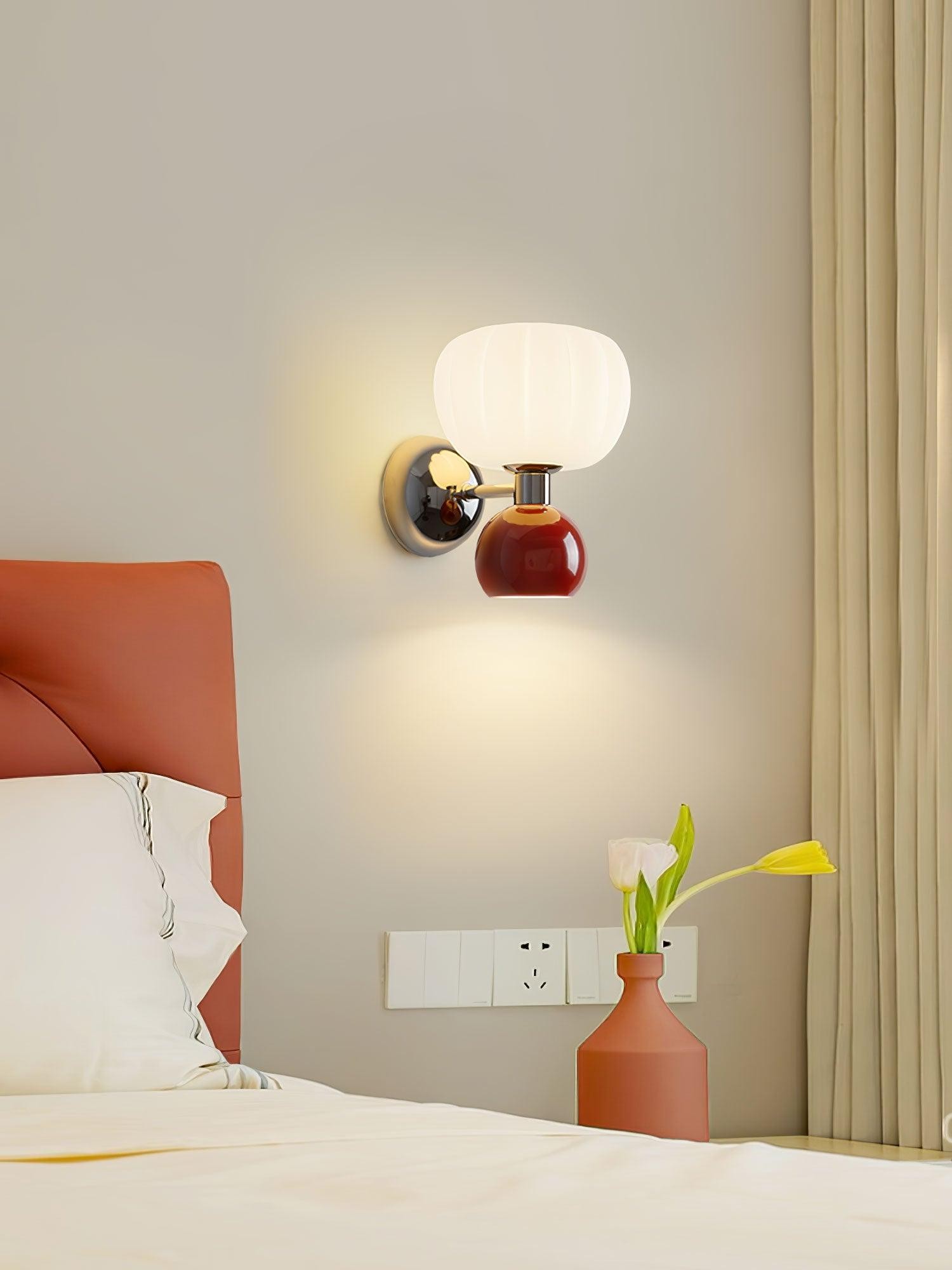 Cream Style Bedroom Bedside Pumpkin Wall Sconce M540
