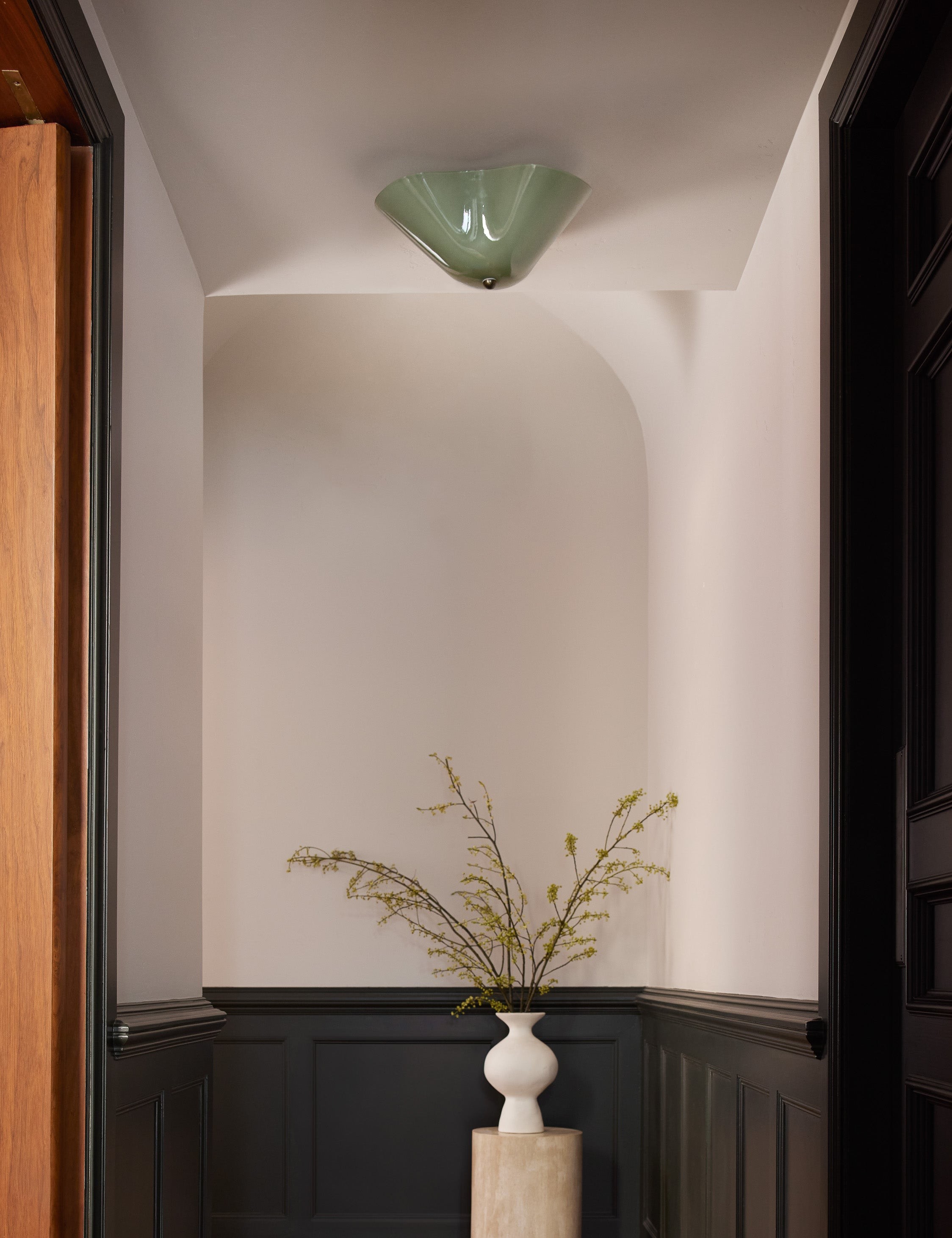 Bellina Glass Flush Mount Ceiling Light - Brass Accent Modern Fixture T283