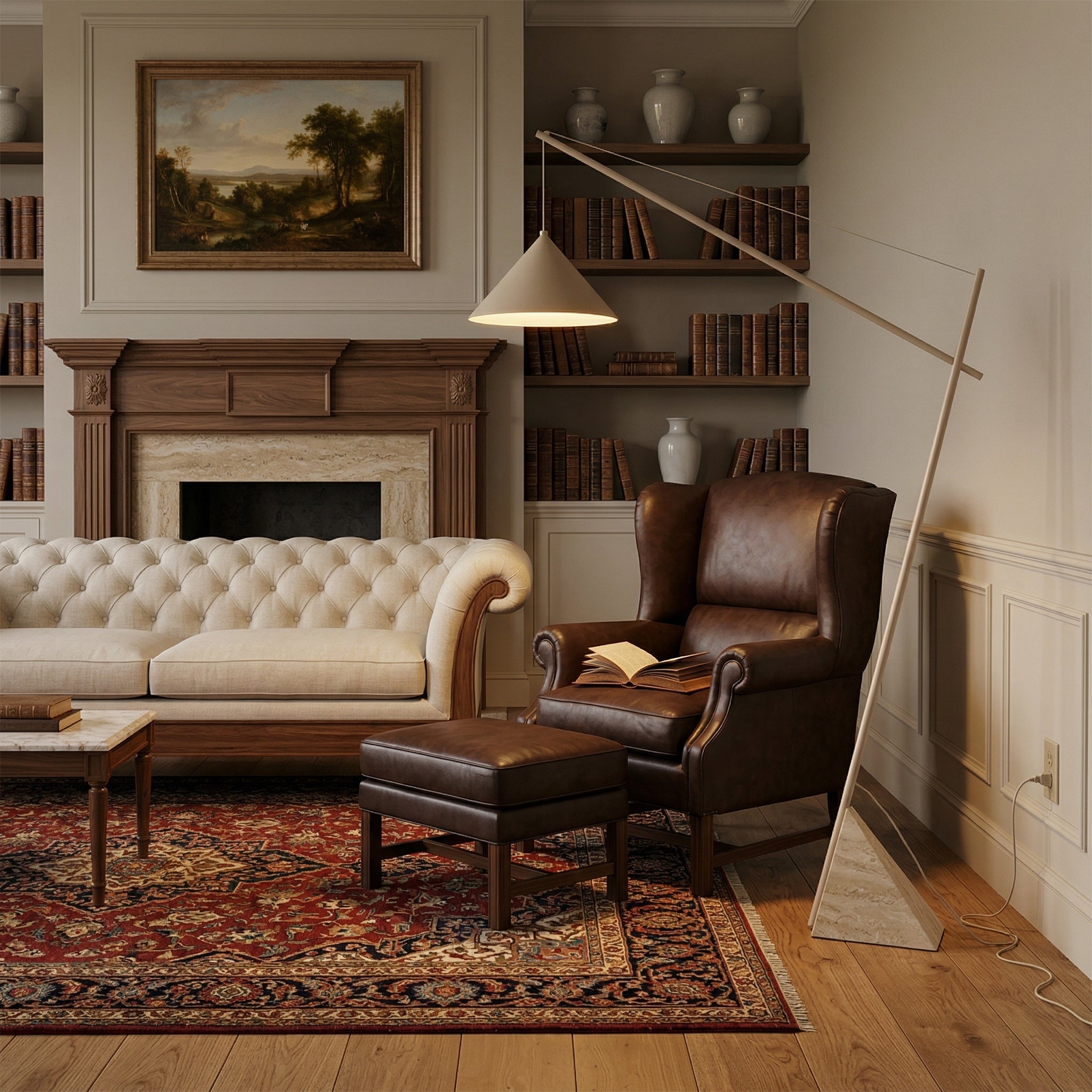 Grande Travertine Floor Lamp D706