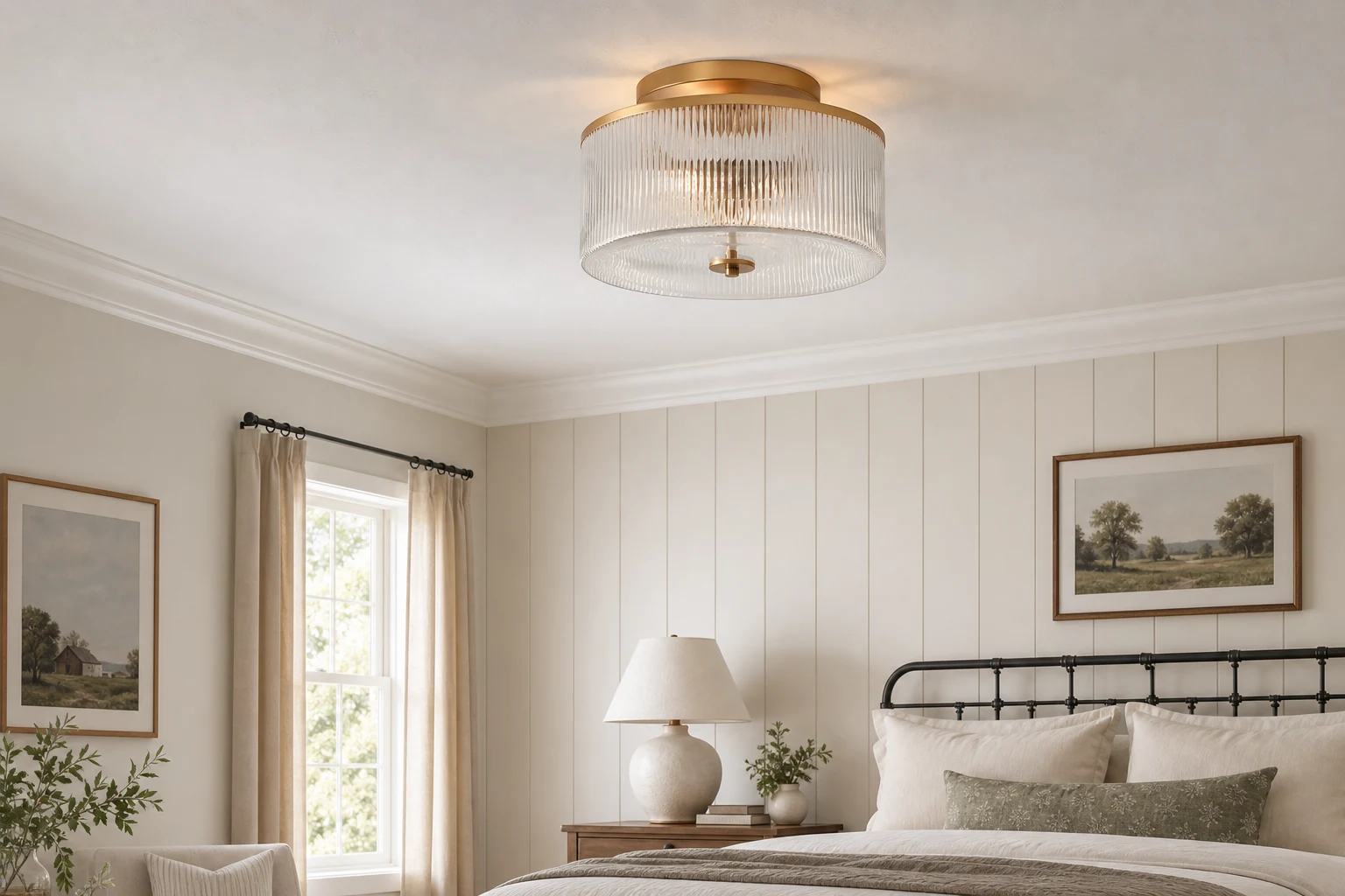 Lampa sufitowa Claude pokazana w scenie pokoju lifestylowego