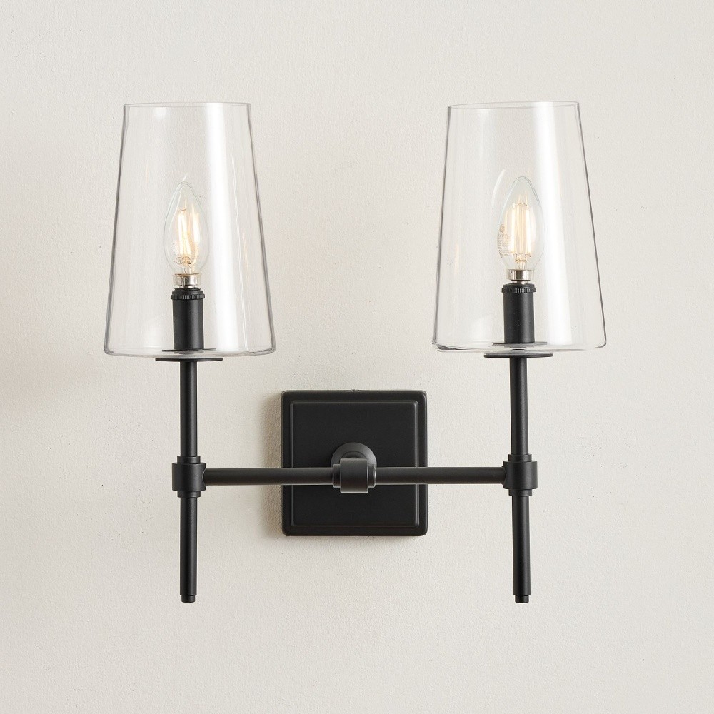 Derlina Multi-Head Candlestick Clear Glass Wall Lamp – Retro Metal Sconce T185