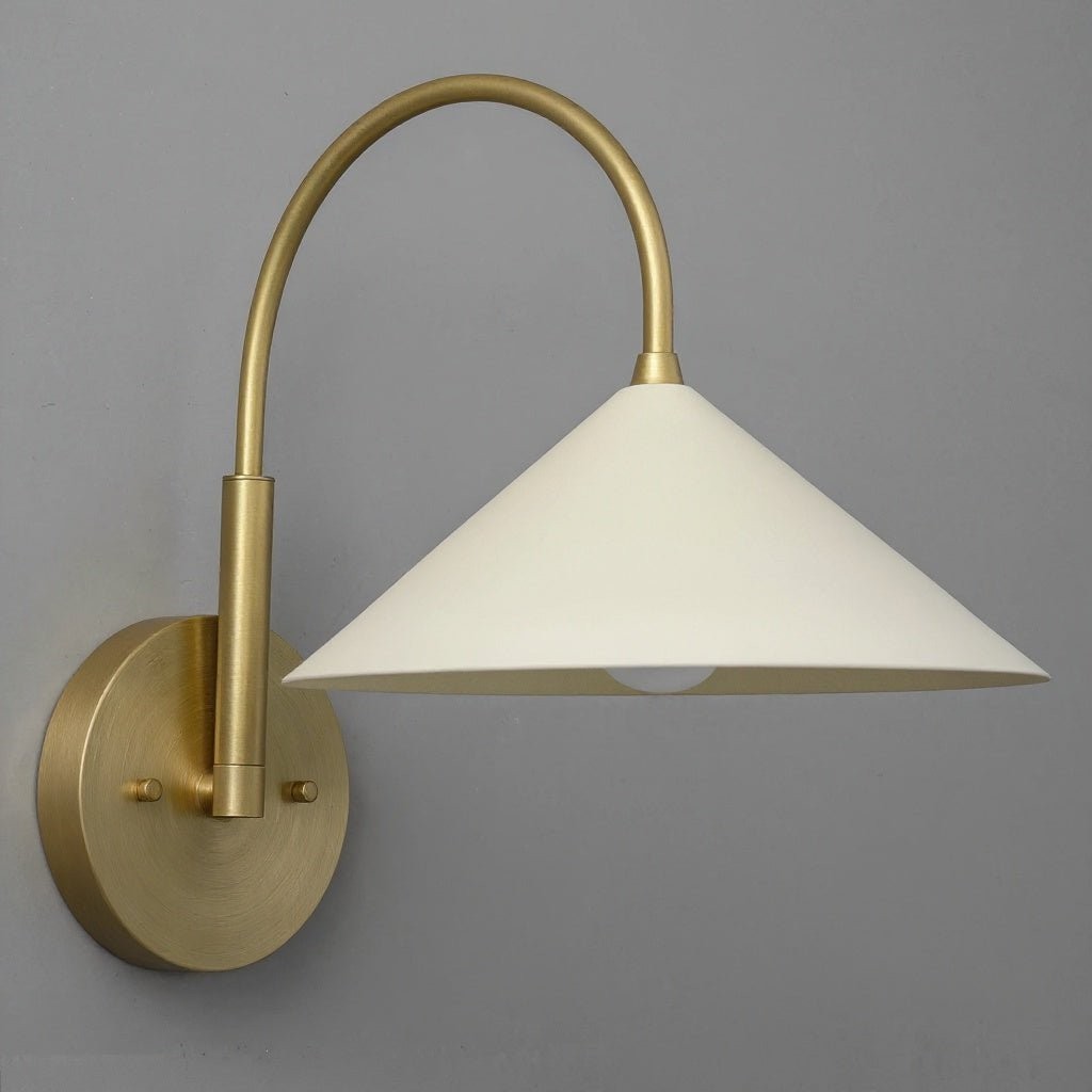 Curva Metal Vintage Wall Sconce - Elegant Cone Shade for Bedrooms T394