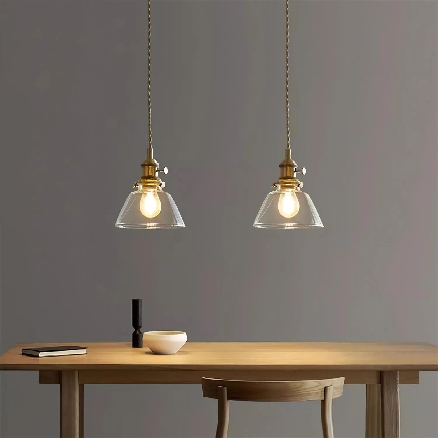 Jasmine Vintage Brass Glass Pendant Light D950