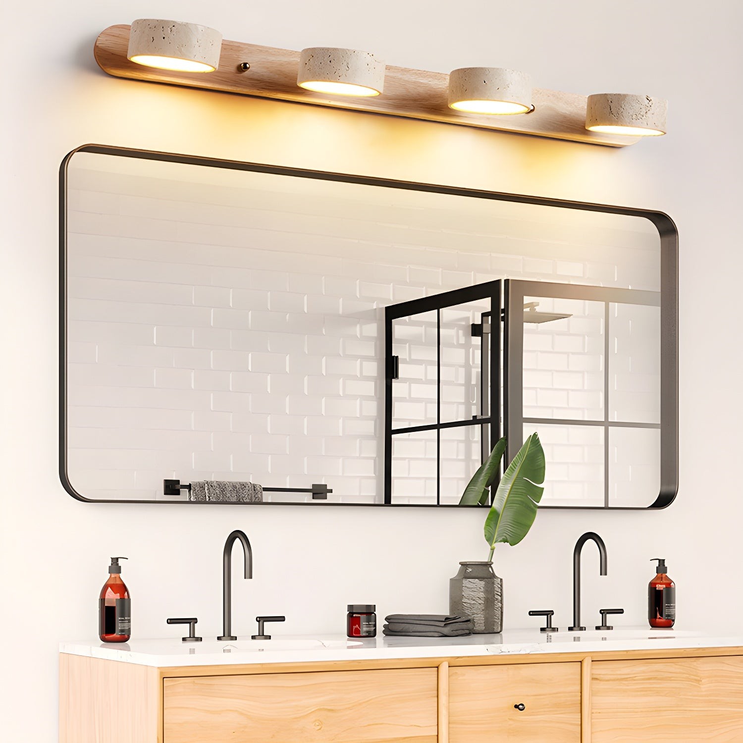 Natural Travertine Dual Wall Lamp G115