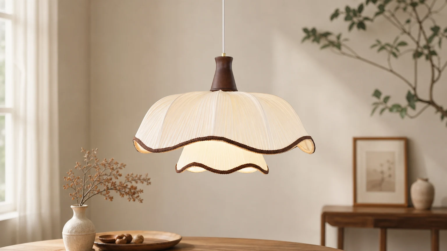 Lampa wisząca Ceriva D279 w ciepłej scenerii wnętrza