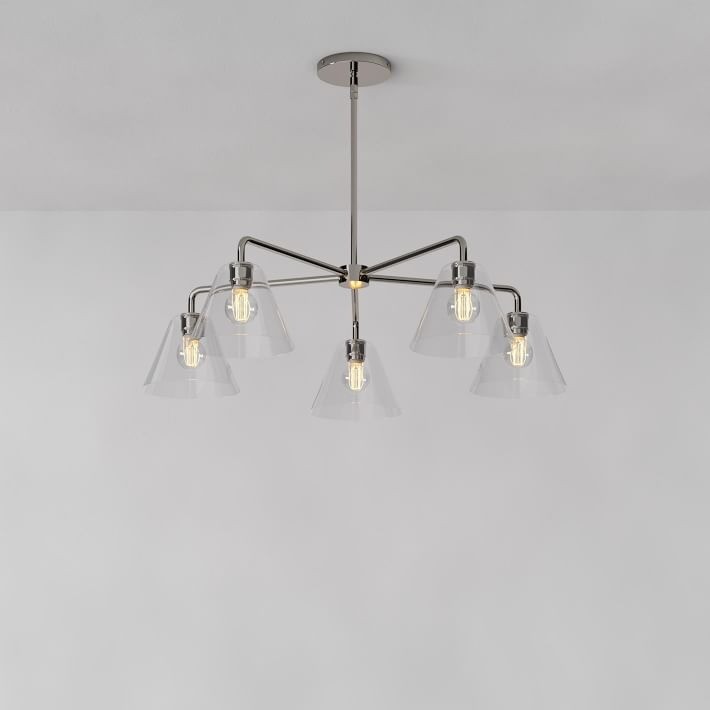 Conica Sculptural 5-Light Cone Chandelier - Modern Glass Lighting for Home T230