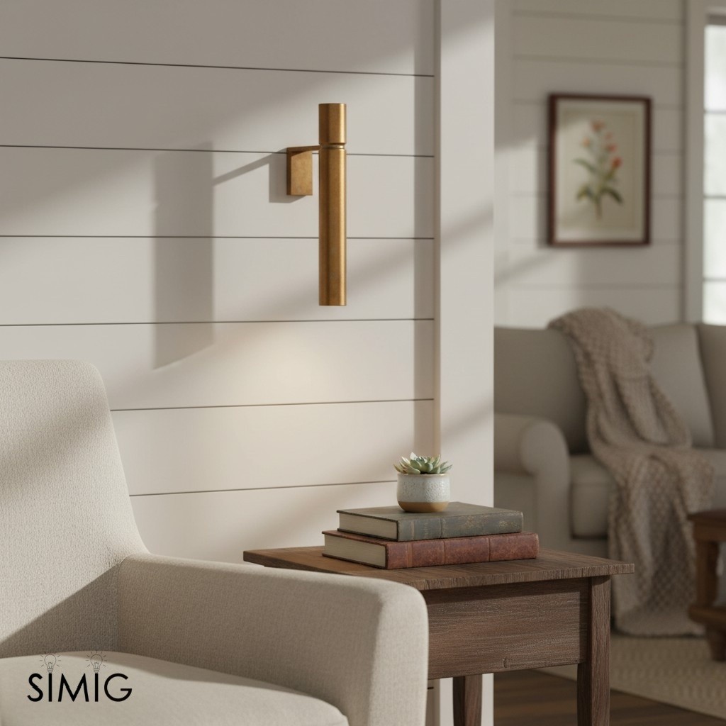 Modern Tubular Wall Lamp - Brass Cylindrical Wall Lamps for Living Room S362