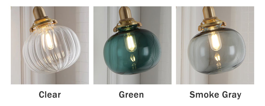 Japanese Style Vintage Brass Glass Wall Lamp M333