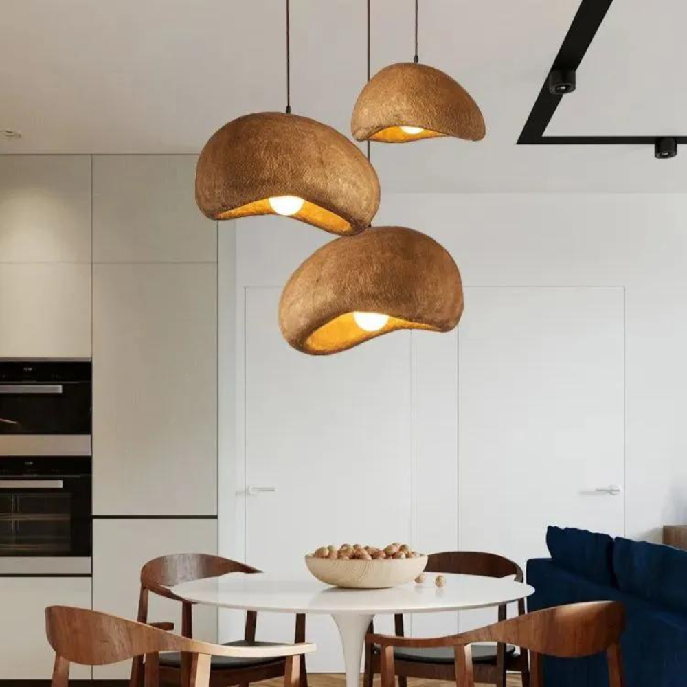 Wabi-Sabi Coffee Cloud Japandi Resin Pendant Light D824