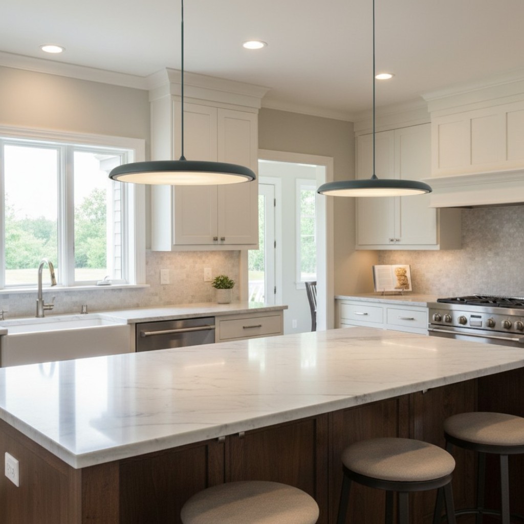 Astris Modern Disc Pendant Lighting - Soft Glow LED Hanging Light for Dining Room and Living Space T583