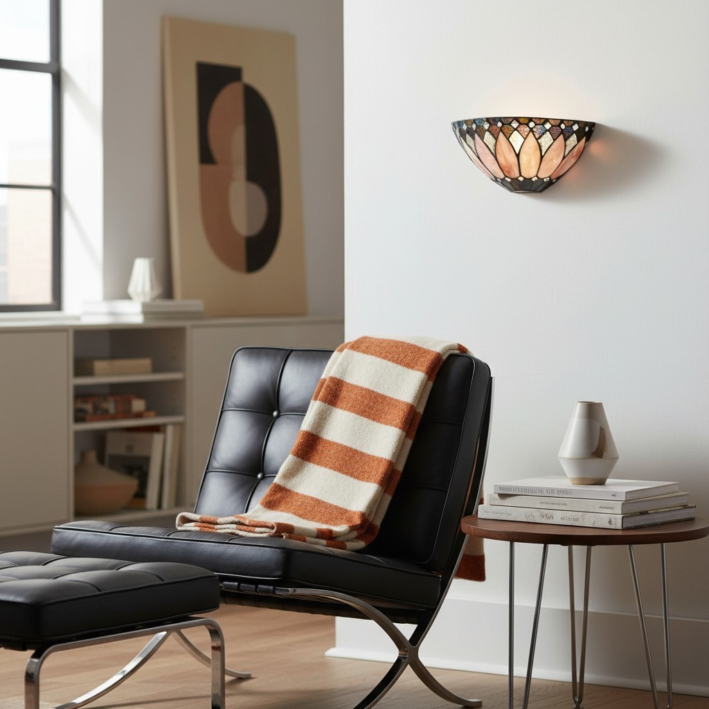 TF Brooklyn Elegant Wall Light - Art Deco Glass Wall Sconce for Living Room or Hallway T639
