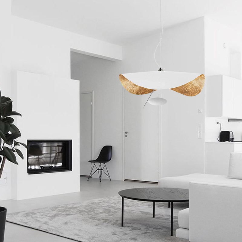 Modern Foil Curved Metal LED Pendant / Ceiling light for Bedroom