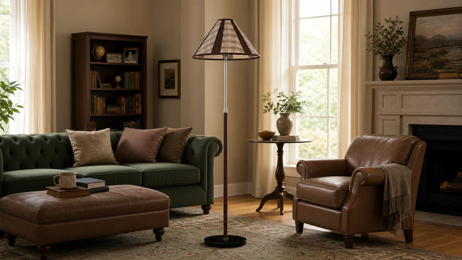 Lampa podłogowa Hearthline D273 w ciepłym pomieszczeniu