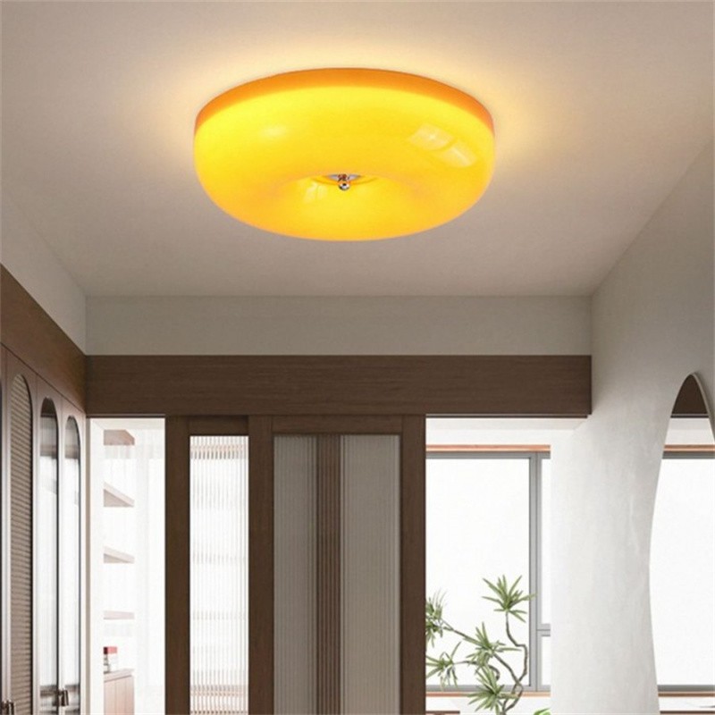 Bauhaus Glass Cream Pudding Ceiling Lamp S151