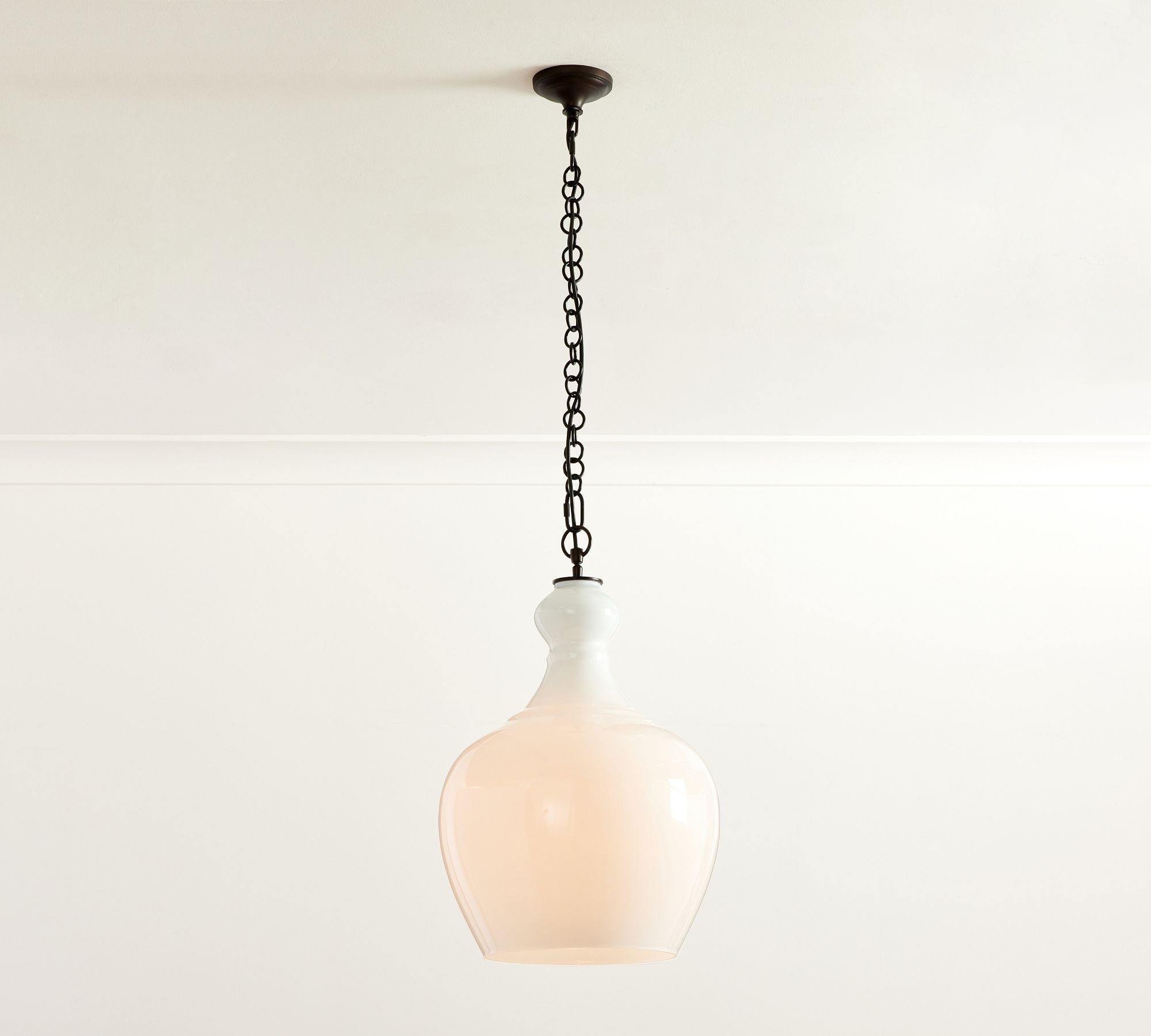 Lawson Glass Pendant Light - Recycled & Milk Glass with Bronze Accent T108