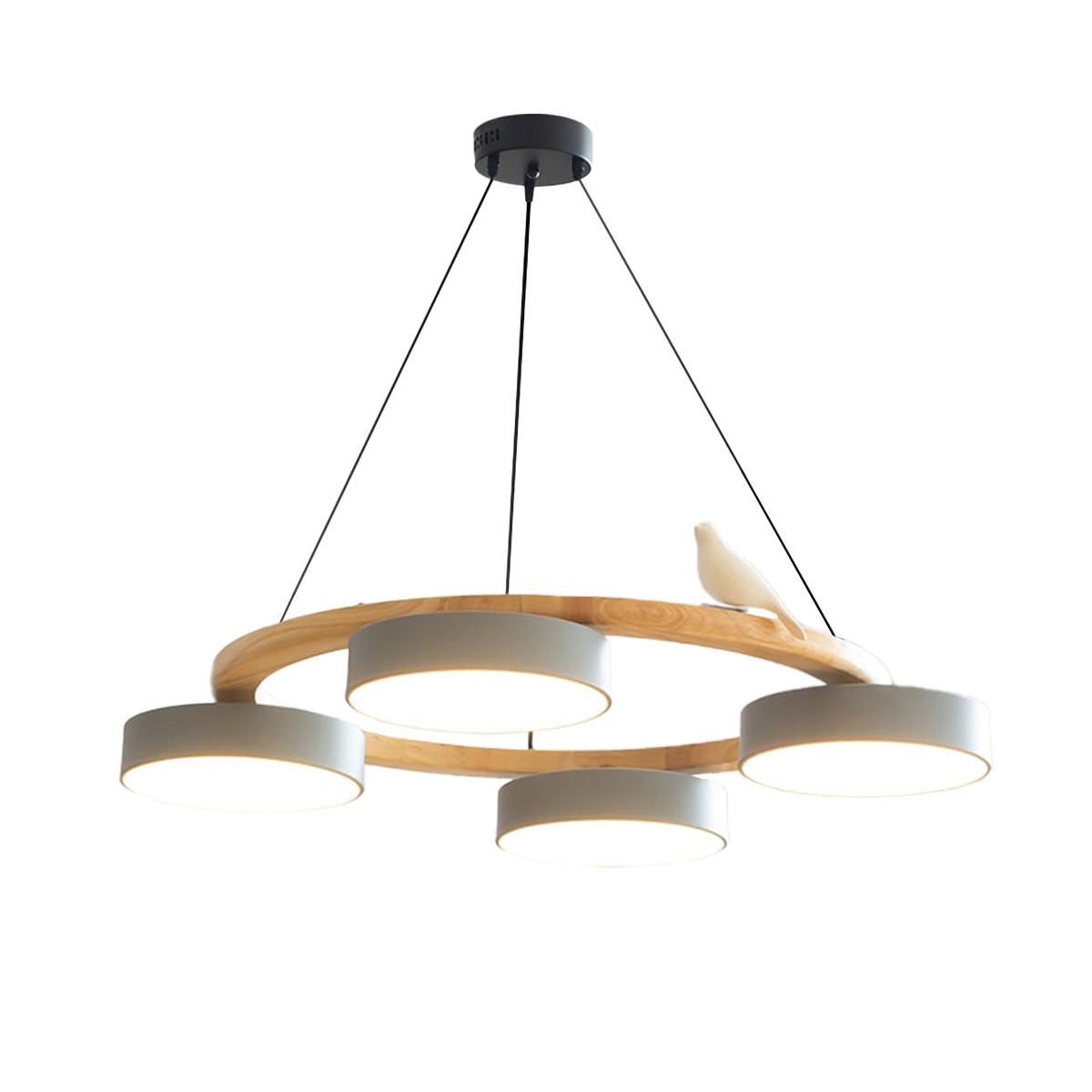 Nordic Wooden Bird Creative Round Chandelier S187