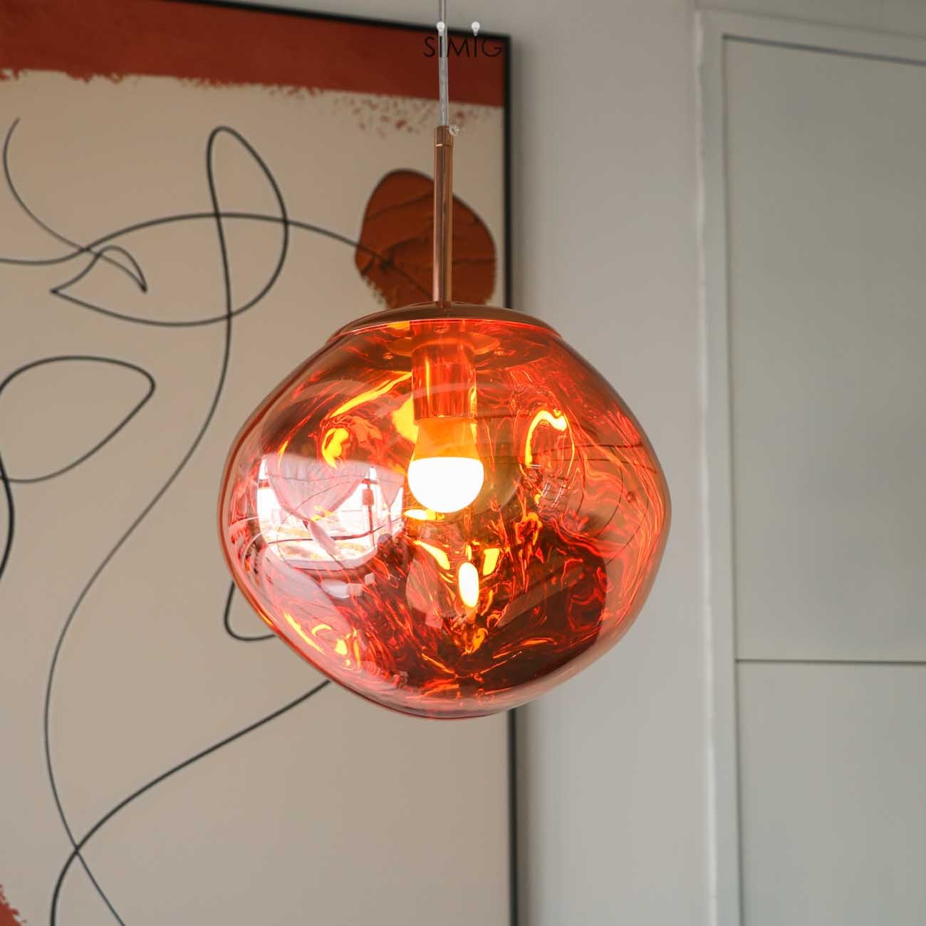 Dynamic Surface Pendant Light For Living Room S09