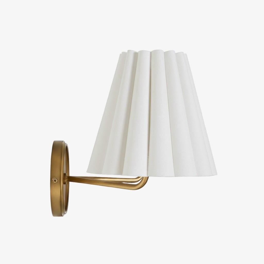 Ruffmeto Fabric Wall Sconce - Featuring Pleated Detailing on a Sculptural Metal Frame for Study T474