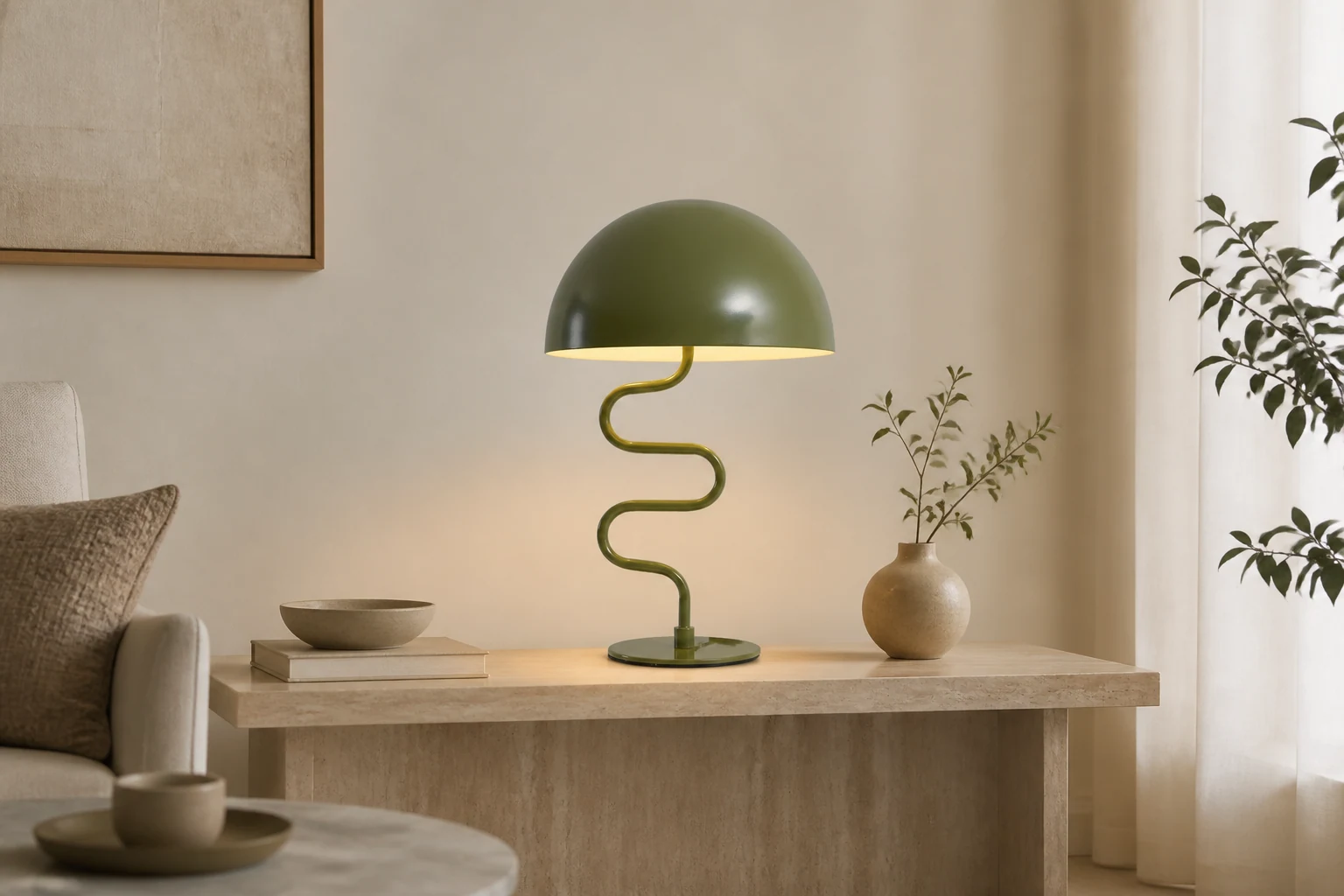 Lampa stołowa Tuija Twist D81 prezentowana w scenie lifestylowej