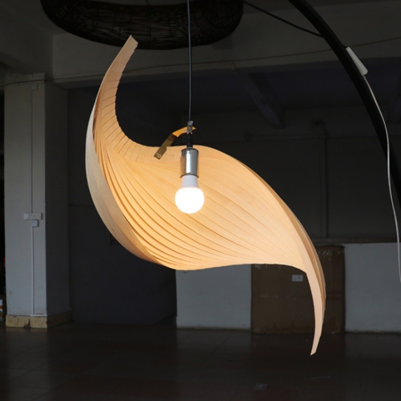 Creative Wooden Nautilus Shell Pendant Light S170